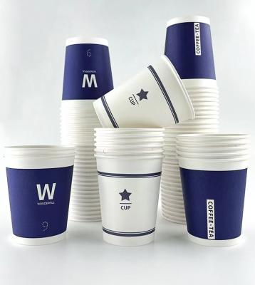 China Disposable Single Wall Paper Coffee Cup With Lids Disposable Paper Cup Customized Style Packing Color Feature Eco Material for sale