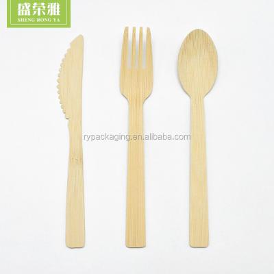 China Disposable Biodegradable Eco Friendly Bamboo Cutlery Set, Bamboo Fork Spoon Knife for sale