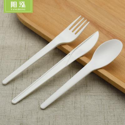 China Sustainable Factory Direct Compostable 6 Inch CPLA Biodegradable Cutlery Set for sale