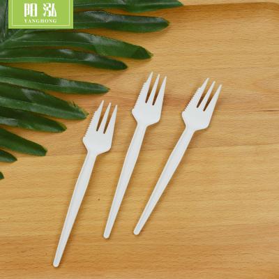 China New Design Disposable CPLA Compostable Biodegradable Fork With Saw Tooth for sale