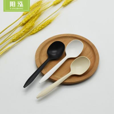 China Eco-friendly Disposable Western Style Cornstarch Soup Spoon for sale