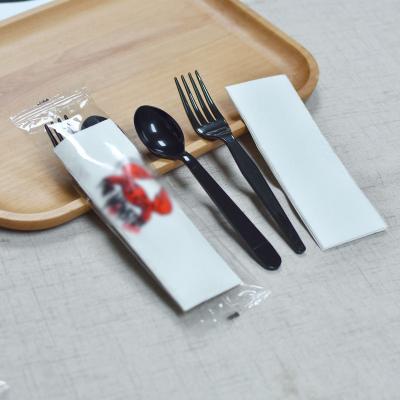 China Disposable Cutlery Set Disposable Plastic Cutlery Set For Restaurant Take Away Cutlery Customized Logo for sale