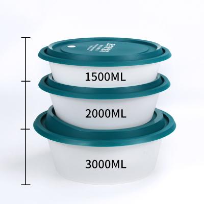 China Disposable High Grade 3000ml Round Disposable Plastic Bowl Take Out Fruit Container Customized Logo for sale