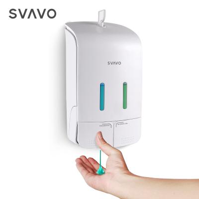 China Double Soap Dispenser Bottle Manual Liquid Soap Dispenser For Hotel Use 500*2ML Large Volume Dispenser Manual Soap Dispenser for sale