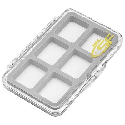 China ABS Slim Float Fly Box For Super Slim Fly Fishing Tackle Boxes Clear 6 Compartments for sale