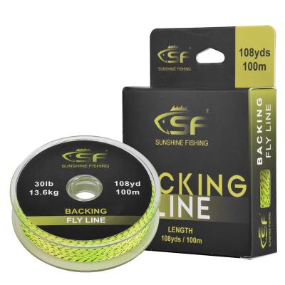 China Braided Line 20LB/30lb 100m/108yds Trout Polyester Fly Fishing Rig Line Braided Line Fluo Yellow With Black for sale