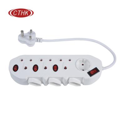 China High Quality Convenient Safety South Africa Power Strip Electrical Outlet Extension Socket With Switch for sale