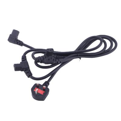 China Cold Flexible Extension Cord AC Extension Mains 110-250v With 4 C13 UK Plug Wholesale Power Cord For PC Computer for sale