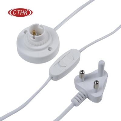 China Convenient South Africa AC Electric Wire Power Salt Lamp Extension Cord With Switch for sale