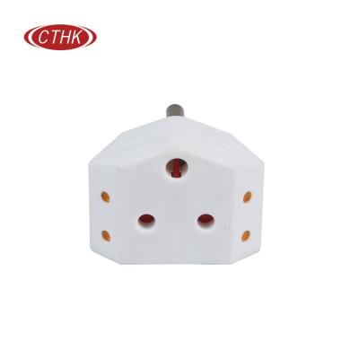 China Easy Installation 3 in 1 South Africa to Eu 3 Outlets Conversion Plug Universal Travel Adapter for sale