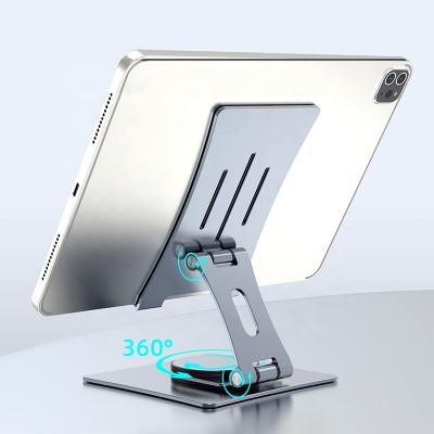 China 360 Adjustable Rotating Portable Folding Adjustable Tablet Stand Aluminum Alloy Tablet Phone Holder for sale