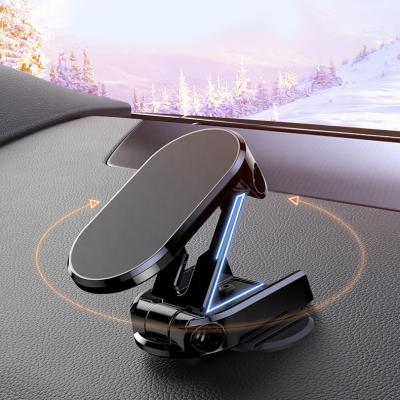 China 2022 Hot Selling Adjustable Mini Magnetic Phone Holder 360 Rotation Foldable Mount For Car Dashboard for sale