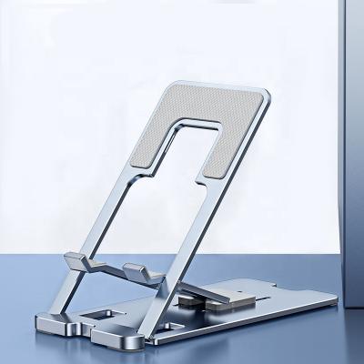 China Adjustable Slim Portable Phone Holder Aluminum Alloy Design Angle Folding Bracket Stand For Office Home Office for sale