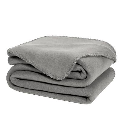 China China factory super soft warm hot sale anti-pilling office gray fleece blanket for adults for sale