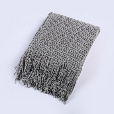 China 2021 Gray Mens Scarf Custom Thick Winter Scarves Tassel Warm Soft Cozy Shawl For Man for sale