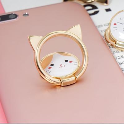 China 360 Degree Rotating Universal Finger Ring Grip Stand Cute Ring Holder 360 Rotation Phone Cat Face Mobile Phone for sale