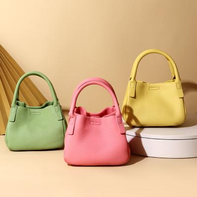 China 2021 New Fashion Designer First Layer Cowhide Leather Bucket Lady Bags Handbags Women Bags for sale