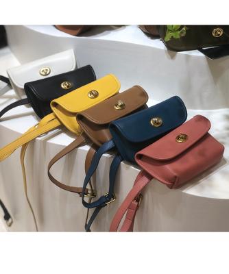 China Wholesale Fashion Used Daily Logo Woman Waist Bag Daily Custom Made Genuine Leather Mini Crossbody Chest Bag for sale