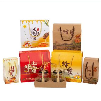 China Recycled Materials Customized Agricultural Food Products Portable Gift Box Honey Corrugated Wholesale Honey Packaging Color Soil Paper Boxes for sale