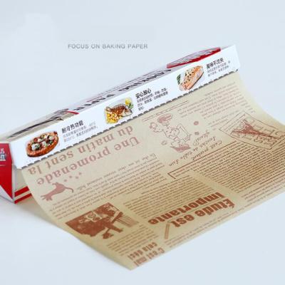 China Customized English Roll Greaseproof Paper Waterproof Absorbent Papers BBQ Food Air Fryer Natural Grade Shielding Paper for sale