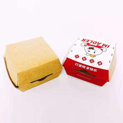 China Recyclable Custom Design Logo Printed Takeout Paper Packaging Box For Hot Dog Burger Fried Chicken for sale