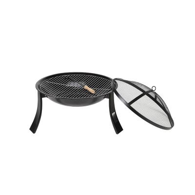 China Adjustable Height 24 Inch Wood Fire Pit Bowl Charcoal Fire Places For Outdoor Garden Furniture With BBQ for sale