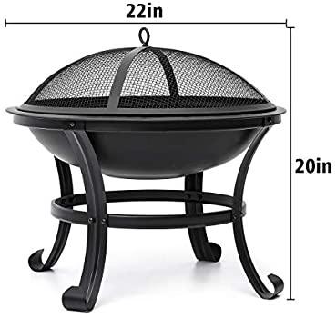 China JIANYI Small Easily Assembled Fire Pit 22 Inch Outdoor Wood Burning BBQ Grill Portable Firepit Steel Fire Bowl Fire Pit for sale