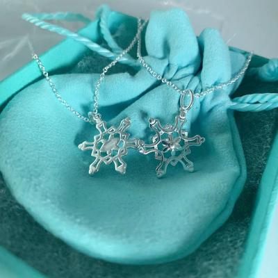 China High S925 Silver Snowflake Sense Clavicle Chain Valentine's Day Gift Women's Pendant Necklace Punk Temperament for sale