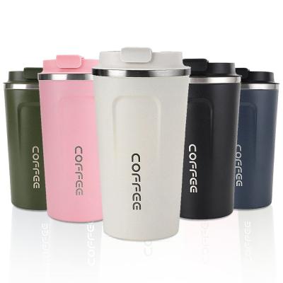 China Custom Viable To Go Reusable Coffee Logo Vacuum Insulated Double Wall Tumbler Mugs Reusable Stainless Steel Coffee Cup Mug With Lid zu verkaufen