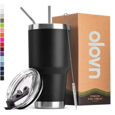 Cina Reusable Coffee Mug 30oz Double Walled Durable Stainless Steel Coffee Mugs Travel Tumbler Bulk Stainless Steel Cups With Straw in vendita