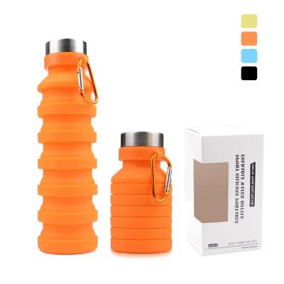 Cina Travel 550Ml Beverage Collapsible Portable Recyclable Eco Friendly Silicone Collapsible Collapsible Water Bottle in vendita