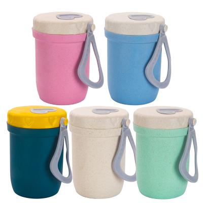 China Food Grade BPA Free Biodegradable Colorful Student Office Portable Wheat Straw Breakfast Soup Cup en venta