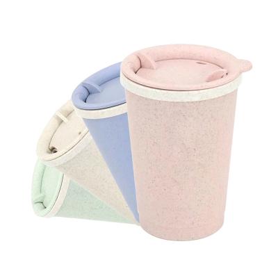 China Custom Wholesale High Quality Stocked Logo Portable Office Wheat Straw Coffee Mug en venta