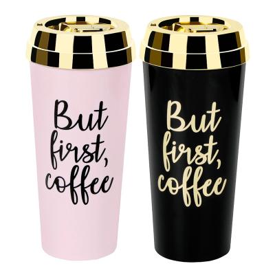 China New Plastic Ice Cream Boba Rose Gold Coffee Tea Cup Insulated Customized Plastic Customized à venda