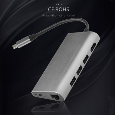 China Super USB Hub USB C Travel Adapter Data Transfer Multi Port 8 Speed ​​Data Transfer in 1 Portable USB-C Hub for sale