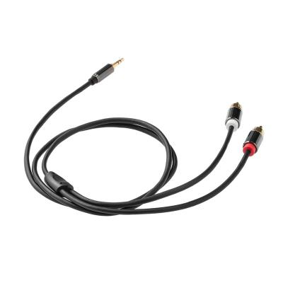 China 3.5mm PVC Jacket Audio Cable Wear-Resistance Hi-Fi Silent Male Jack Aux Cable Coaxial Soft 2RCA to Aux Cable. male for earpiece for sale