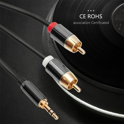 China Wear-resisting 2rca audio cable from Jack 3.5 to 2 Rca aux cable. Cable 3.5mm Jack To Male Splitter for sale