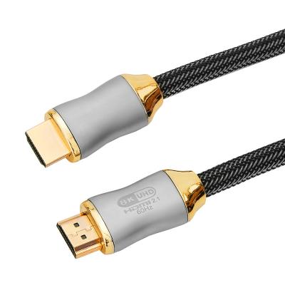 China Support Premium High Speed ​​HDR 3D dynamic flat hdmi cable 8k 60hz 4k 120hz 48Gbps shell hdmi zinc alloy cable for sale