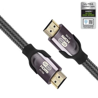 China Factory Customized Ultra High Speed ​​HDMI Male To Male Metal Shell Nylon Braided Cable UHD 8K60Hz 4K120Hz 1m 2m 3m 4m 5m for sale