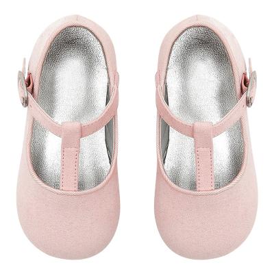 China Baby Round Ballet Flats For Party Kids Stylish Shoes T Toe Bar Flat Round Leather Strap Insole Soft Sports Shoes for sale