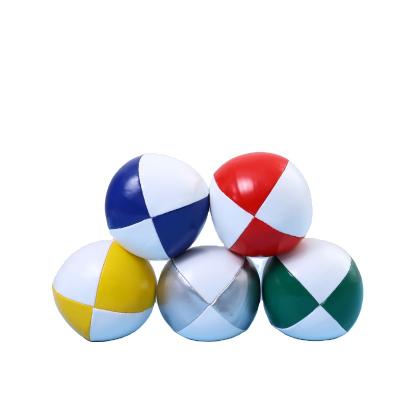 China Sports Toy Customized 4 Panel PU Leather Juggling Balls For Hobby Jugglers for sale