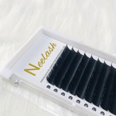 China OEM Natural Long Flat Shape Lashes 0.15Mm EFlat Semi Permanent Bulk Eyelash Extension for sale