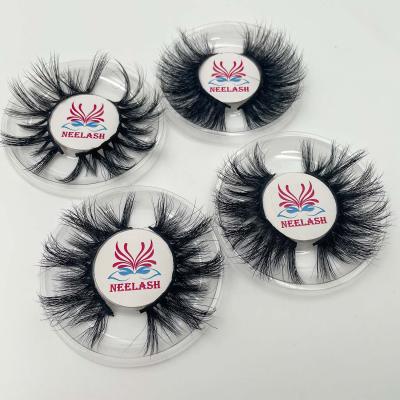 China Comfortable Invisible Strip 25mm Mink Eyelashes Custom Private Label 3d mink lashes seller for sale