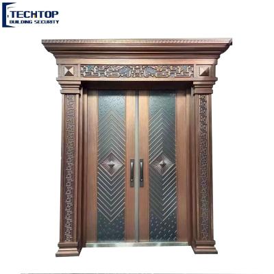 China TECHTOP modern luxury exterior non-standard metal security door for sale