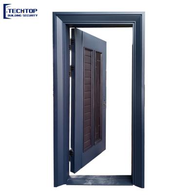 China TECHTOP Design Entry Door Security Stainless Steel Door Modern Luxury Exterior Fancy Customized Pattern Door for sale