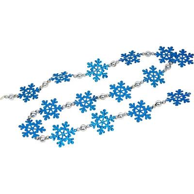 China Plastic Snowflake Laser Christmas Tree Charm Bead Garland for sale