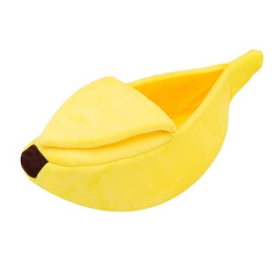 China Breathable Soft Cute Banana Bed For Pet Multi Size Cat Banana Dog Bed House for sale