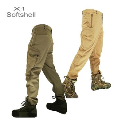 China Anti-Static Mens Fleece Striping Waterproof Softshell Military Tactical Combat Pants Army Fans Boosting Multi Pockets Cargos Pants Pants for sale