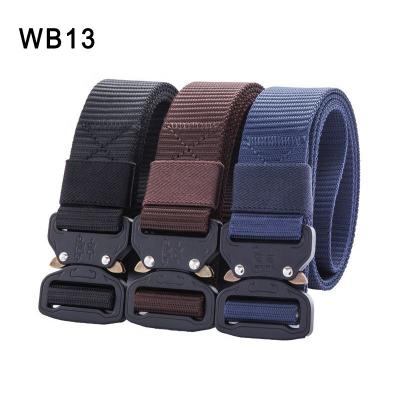 China Wholesale Men's Cloth Metal Nylon Belt Buckle Belt Combat Military Tactical Belt Storage Hunting Increasing Sports Waistbelt WB13 for sale