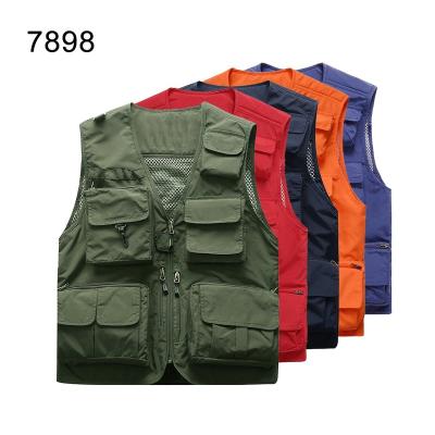 China Anti-pilling Men's Multi Pockets Cargo Invest Vest Fishing Vest Jacket For Climbing Hike Photography Hanging Jurnalist Volunteer Vest for sale